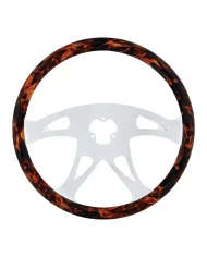 (CBOX) 18" FLAME CHROME STEERING WHEEL - 4 SPOKES "BOSS"