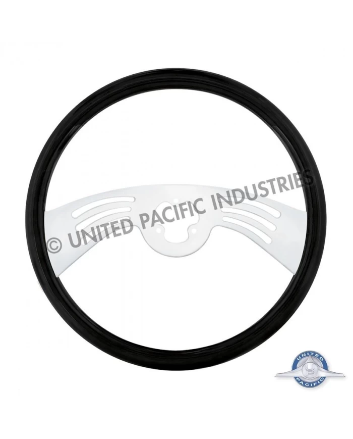 (CBOX) 18" CARBON BLACK STEERING WHEEL - 2 SPOKE