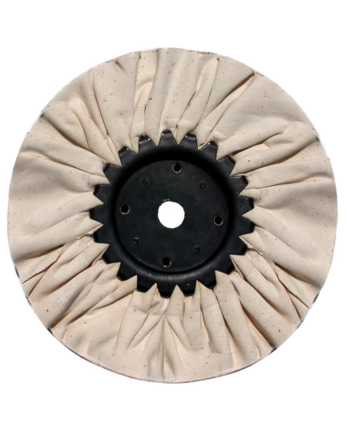 (CARD) 8" WHITE TREATED AIRWAY BUFF - 16 PLY, 5/8" & 1/2" ARBOR