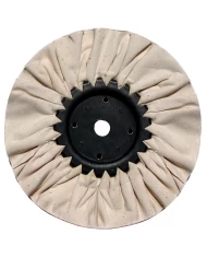 (CARD) 8" WHITE TREATED AIRWAY BUFF - 16 PLY, 5/8" & 1/2" ARBOR