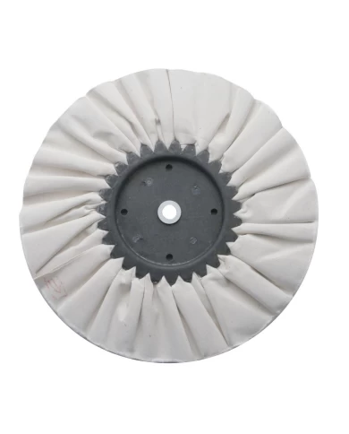 (CARD) 8" WHITE TREATED AIRWAY BUFF - 16 PLY, 3/4" ARBOR