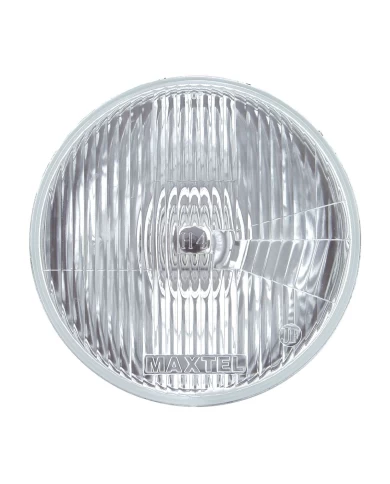 (BOX) 7" ROUND H4 HALOGEN HEADLIGHT BULB WITH FLAT EURO STYLE LENS, 12 VOLT