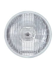 (BOX) 7" ROUND H4 HALOGEN HEADLIGHT BULB WITH FLAT EURO STYLE LENS, 12 VOLT (BOX) 7" ROUND H4 HALOGEN HEADLIGHT BULB WITH FLAT EURO STYLE LENS, 12 VOLT