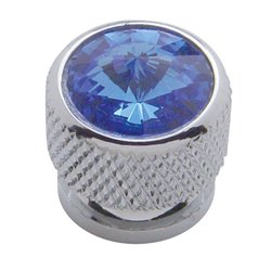 UP23908-Chrome Bolt Head With Blue Crystal (Card of 4)