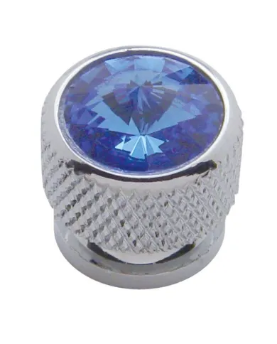 UP23908-Chrome Bolt Head With Blue Crystal (Card of 4)