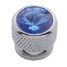 UP23908-Chrome Bolt Head With Blue Crystal (Card of 4)