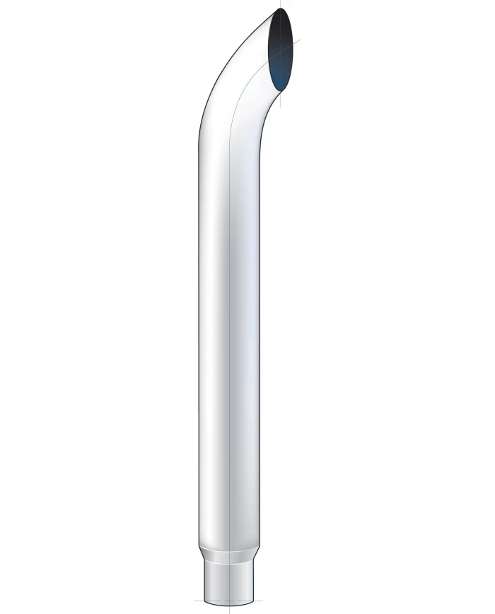 (BULK) CURVED EXHAUST, REDUCING 7"-5" O.DIA., BOTTOM, 60"L (BULK) CURVED EXHAUST, REDUCING 7"-5" O.DIA., BOTTOM, 60"L