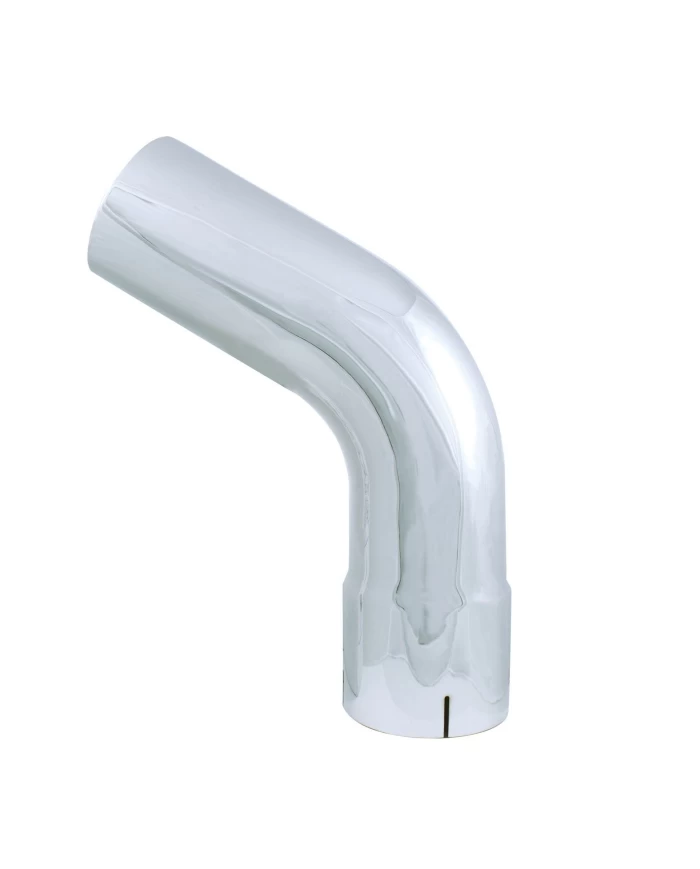 (BULK) CHROME 60 ANGLED EXPENDED ELBOW, 5" I.DIA., 5" O.DIA. - 10" X 10" DIAMETER