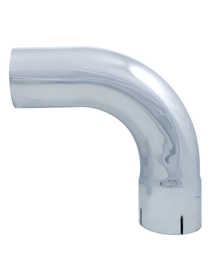 (BULK) CHROME 90 ANGLED EXPENDED ELBOW, 4" I.DIA., 4" O.DIA. - 12" X 12" DIAMETER
