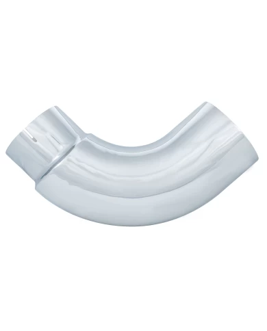 (BULK) CHROME 90 ANGLED EXPENDED ELBOW, 7" O.DIA., 5" I.DIA. - 24" X 24" DIAMETER