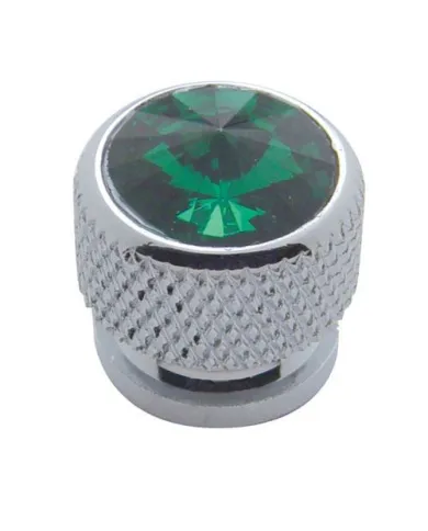 UP23910-Chrome Bolt Head With Green Crystal (Card of 4)