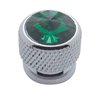 UP23910-Chrome Bolt Head With Green Crystal (Card of 4)