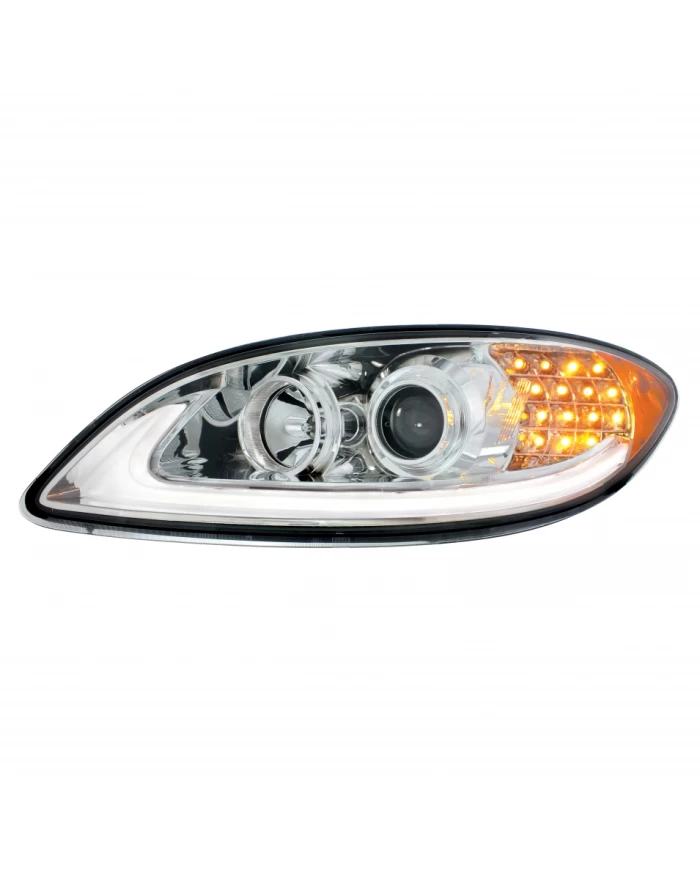 UP31175 - Chrome Projection Headlight With LED Turn Signal & Light Bar For 2006-2017 International Prostar - Driver UP31175 - Chrome Projection Headlight With LED Turn Signal & Light Bar For 2006-2017 International Prostar - Driver
