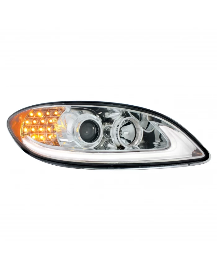 UP31176 - Chrome Projection Headlight With LED Turn Signal & Light Bar For 2006-2017 International Prostar - Passenger UP31176 - Chrome Projection Headlight With LED Turn Signal & Light Bar For 2006-2017 International Prostar - Passenger