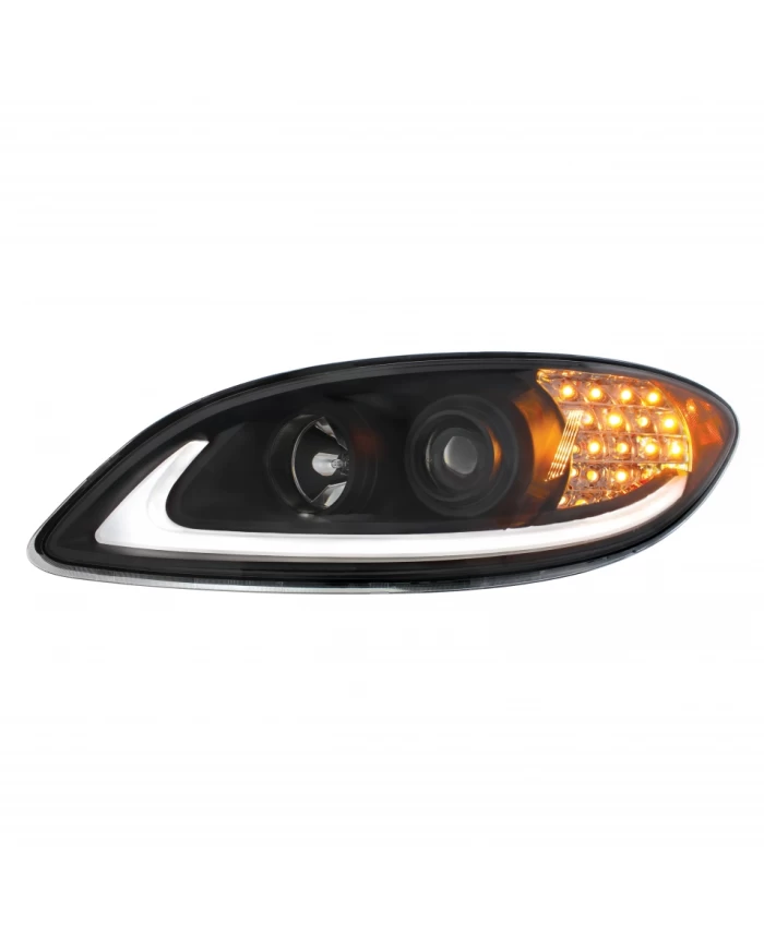 UP31177 - Black Projection Headlight With LED Turn Signal & Light Bar For 2006-2017 International Prostar - Driver UP31177 - Black Projection Headlight With LED Turn Signal & Light Bar For 2006-2017 International Prostar - Driver