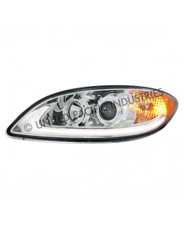UP31179 - Chrome Projection Headlight With LED Light Bar For 2006-2017 International Prostar - Driver UP31179 - Chrome Projection Headlight With LED Light Bar For 2006-2017 International Prostar - Driver
