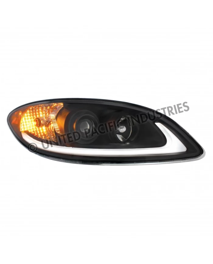 UP31184 - Black Projection Headlight With LED Light Bar For 2006-2017 International Prostar - Passenger UP31184 - Black Projection Headlight With LED Light Bar For 2006-2017 International Prostar - Passenger