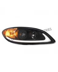 UP31184 - Black Projection Headlight With LED Light Bar For 2006-2017 International Prostar - Passenger UP31184 - Black Projection Headlight With LED Light Bar For 2006-2017 International Prostar - Passenger