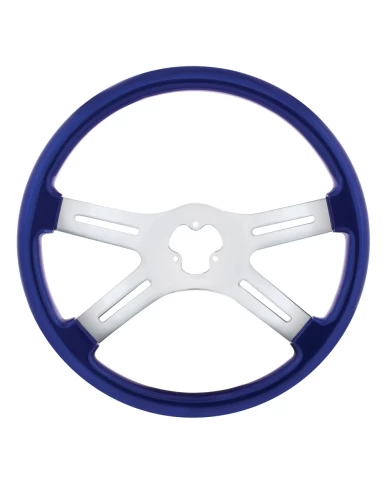 UP88277 - 18" Vibrant Color 4 Spoke Steering Wheel - Indigo Blue