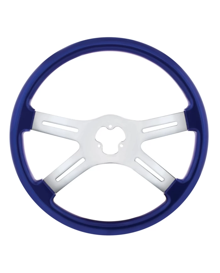 UP88277 - 18" Vibrant Color 4 Spoke Steering Wheel - Indigo Blue