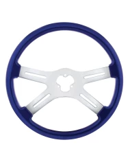 UP88277 - 18" Vibrant Color 4 Spoke Steering Wheel - Indigo Blue