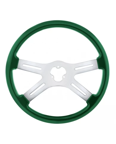UP88278 - 18" Vibrant Color 4 Spoke Steering Wheel - Emerald Green