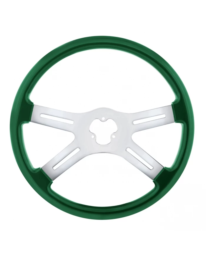 UP88278 - 18" Vibrant Color 4 Spoke Steering Wheel - Emerald Green