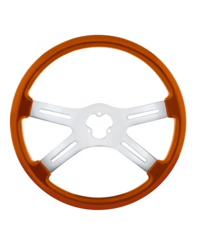 UP88279 - 18" Vibrant Color 4 Spoke Steering Wheel - Cadmium Orange