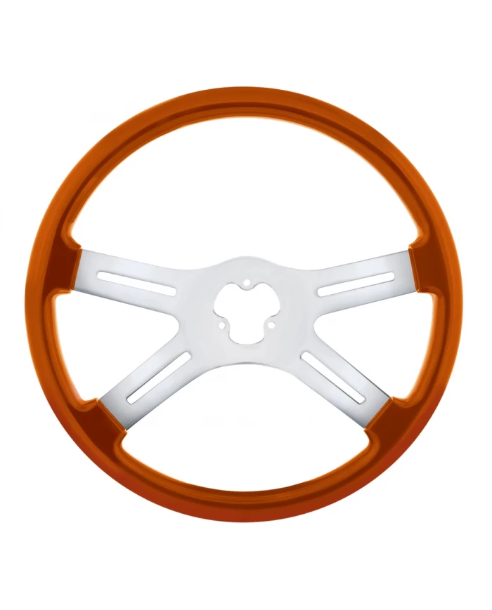 UP88279 - 18" Vibrant Color 4 Spoke Steering Wheel - Cadmium Orange