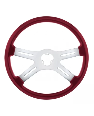 UP88280 - 18" Vibrant Color 4 Spoke Steering Wheel - Candy Red