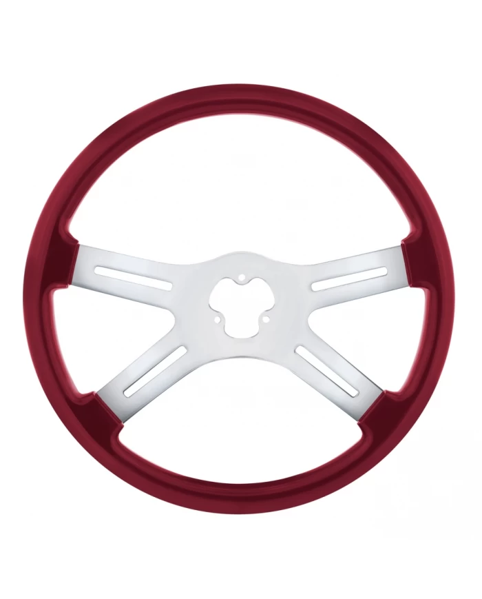 UP88280 - 18" Vibrant Color 4 Spoke Steering Wheel - Candy Red UP88280 - 18" Vibrant Color 4 Spoke Steering Wheel - Candy Red