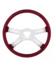 UP88280 - 18" Vibrant Color 4 Spoke Steering Wheel - Candy Red