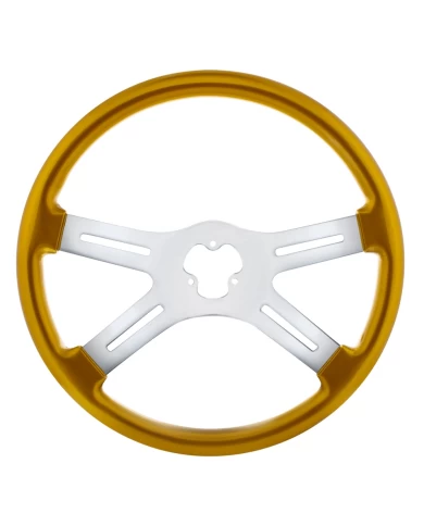 UP88282 - 18" Vibrant Color 4 Spoke Steering Wheel - Electric Yellow