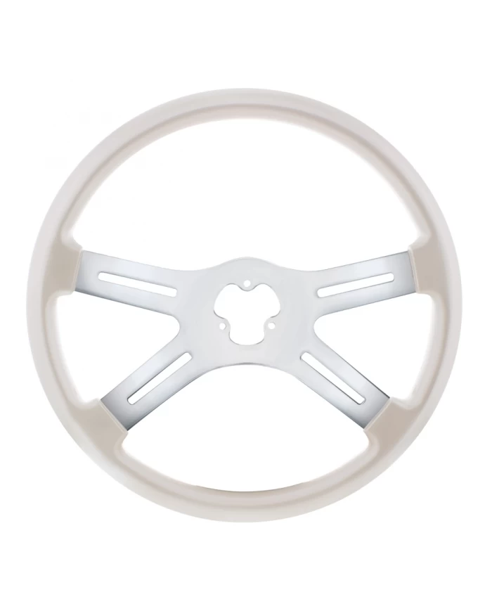 UP88283 - 18" Vibrant Color 4 Spoke Steering Wheel - Pearl White UP88283 - 18" Vibrant Color 4 Spoke Steering Wheel - Pearl White