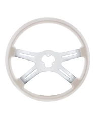 UP88283 - 18" Vibrant Color 4 Spoke Steering Wheel - Pearl White UP88283 - 18" Vibrant Color 4 Spoke Steering Wheel - Pearl White