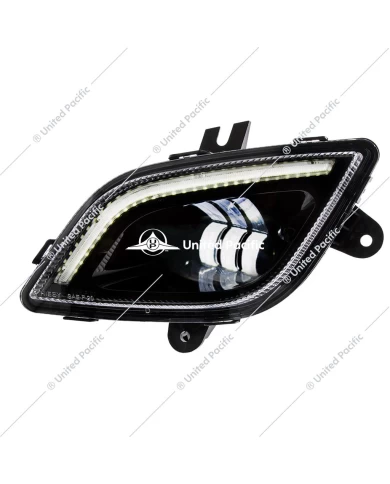 UP32830- 34 LED Black Fog Light With LED Light Bar For 2018-2022 Freightliner Cascadia - Driver UP32830- 34 LED Black Fog Light With LED Light Bar For 2018-2022 Freightliner Cascadia - Driver