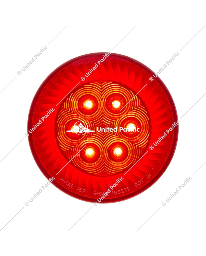 UP39214 - 16 LED 4" Round Turbine Light (Stop, Turn & Tail) - Red LED/Red Lens UP39214 - 16 LED 4" Round Turbine Light (Stop, Turn & Tail) - Red LED/Red Lens