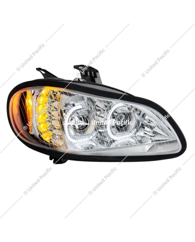 UP35730 - Chrome LED Headlight Assembly For 2002+ Freightliner M2- Passenger UP35730 - Chrome LED Headlight Assembly For 2002+ Freightliner M2- Passenger