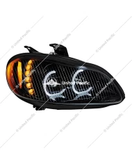 UP35732 - Black LED Headlight Assembly For 2002+ Freightliner M2- Passenger