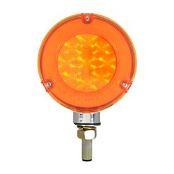 UP37083-54 LED Single Stud Double Face GloLight (Turn Signal) - Amber & Red LED/Amber & Red Lens
