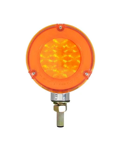 UP37083-54 LED Single Stud Double Face GloLight (Turn Signal) - Amber & Red LED/Amber & Red Lens