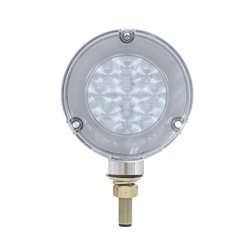 UP37084-54 LED Single Stud Double Face GloLight (Turn Signal) - Amber & Red LED/Clear Lens