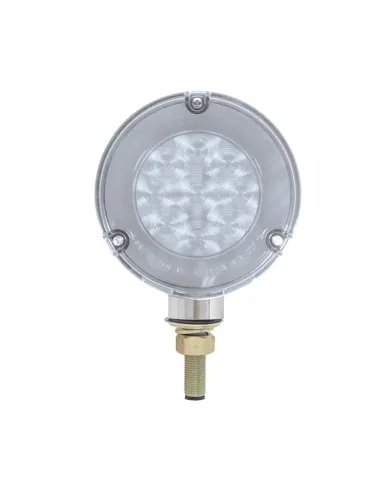 UP37084-54 LED Single Stud Double Face GloLight (Turn Signal) - Amber & Red LED/Clear Lens