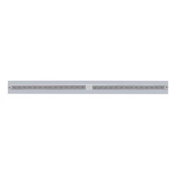 UP37106-Chrome Top Mud Flap Plate With Two 14 LED 24" Light Bars - Red LED/Clear Lens (Each)