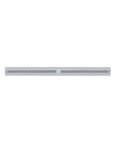 UP37106-Chrome Top Mud Flap Plate With Two 14 LED 24" Light Bars - Red LED/Clear Lens (Each)
