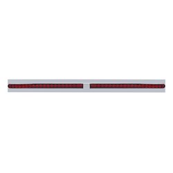 UP37108-Chrome Top Mud Flap Plate With Two 19 LED 24" Reflector Light Bars - Red LED/Red Lens (Each)