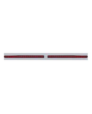UP37108-Chrome Top Mud Flap Plate With Two 19 LED 24" Reflector Light Bars - Red LED/Red Lens (Each)