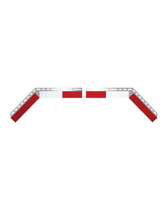 ALUM. ANGLED MUD FLAP STRIP W/ 6" DOT-C2 TAPE, RED/WHITE/RED ALUM. ANGLED MUD FLAP STRIP W/ 6" DOT-C2 TAPE, RED/WHITE/RED