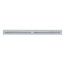 UP37109-Chrome Top Mud Flap Plate With Two 19 LED 24" Reflector Light Bars - Red LED/Clear Lens (Each)