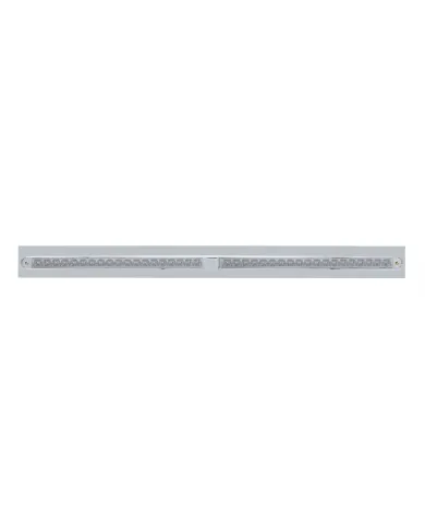 UP37109-Chrome Top Mud Flap Plate With Two 19 LED 24" Reflector Light Bars - Red LED/Clear Lens (Each)
